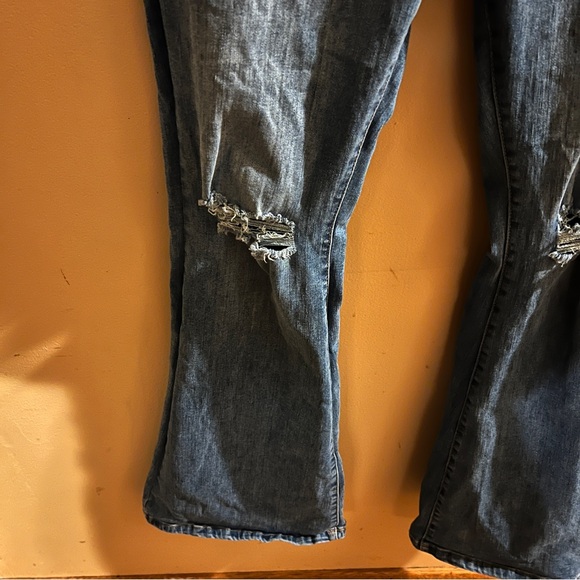 Bell Bottom Style Distressed Jeans - Picture 2 of 5